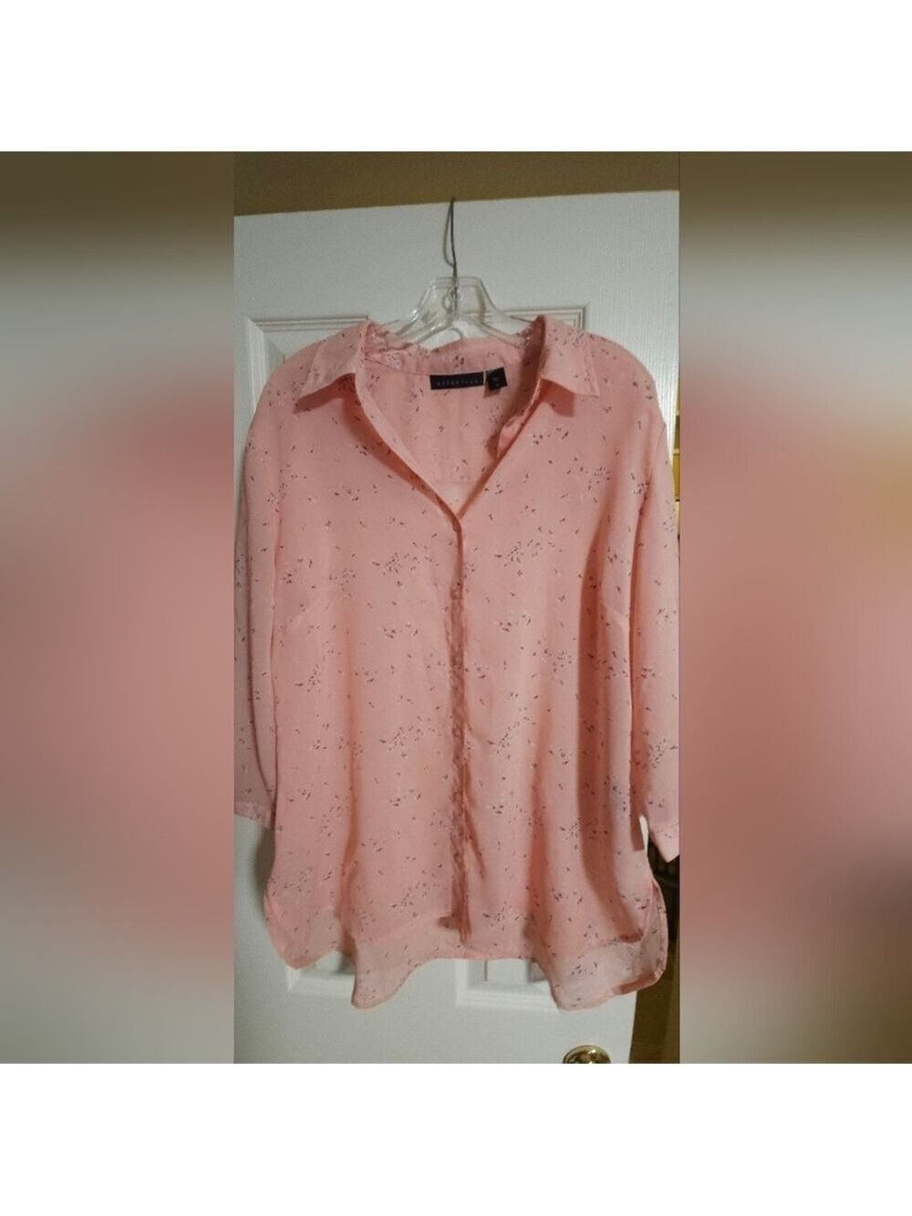 Attention Pink Floral Button-Up Blouse Womens XL
